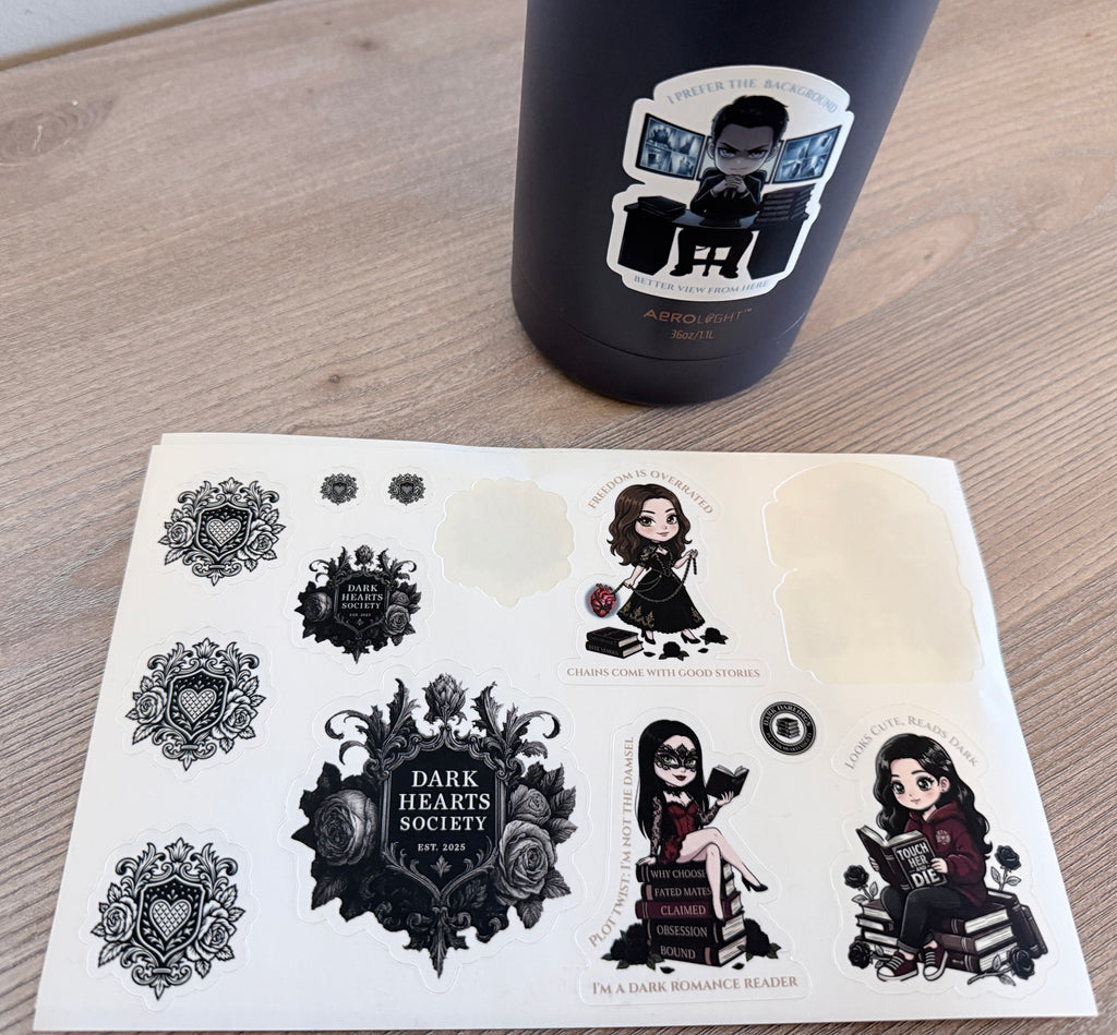 Dark Hearts Society Stickerbogen No. 1 · A Tribute to the Darlings [limitiert] - Dark Romance Merch & Bookish Geschenke - Dark Hearts Society